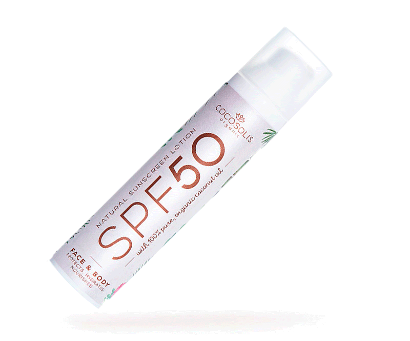 COCOSOLIS SPF 50 natūralus apsauginis losjonas nuo saulės