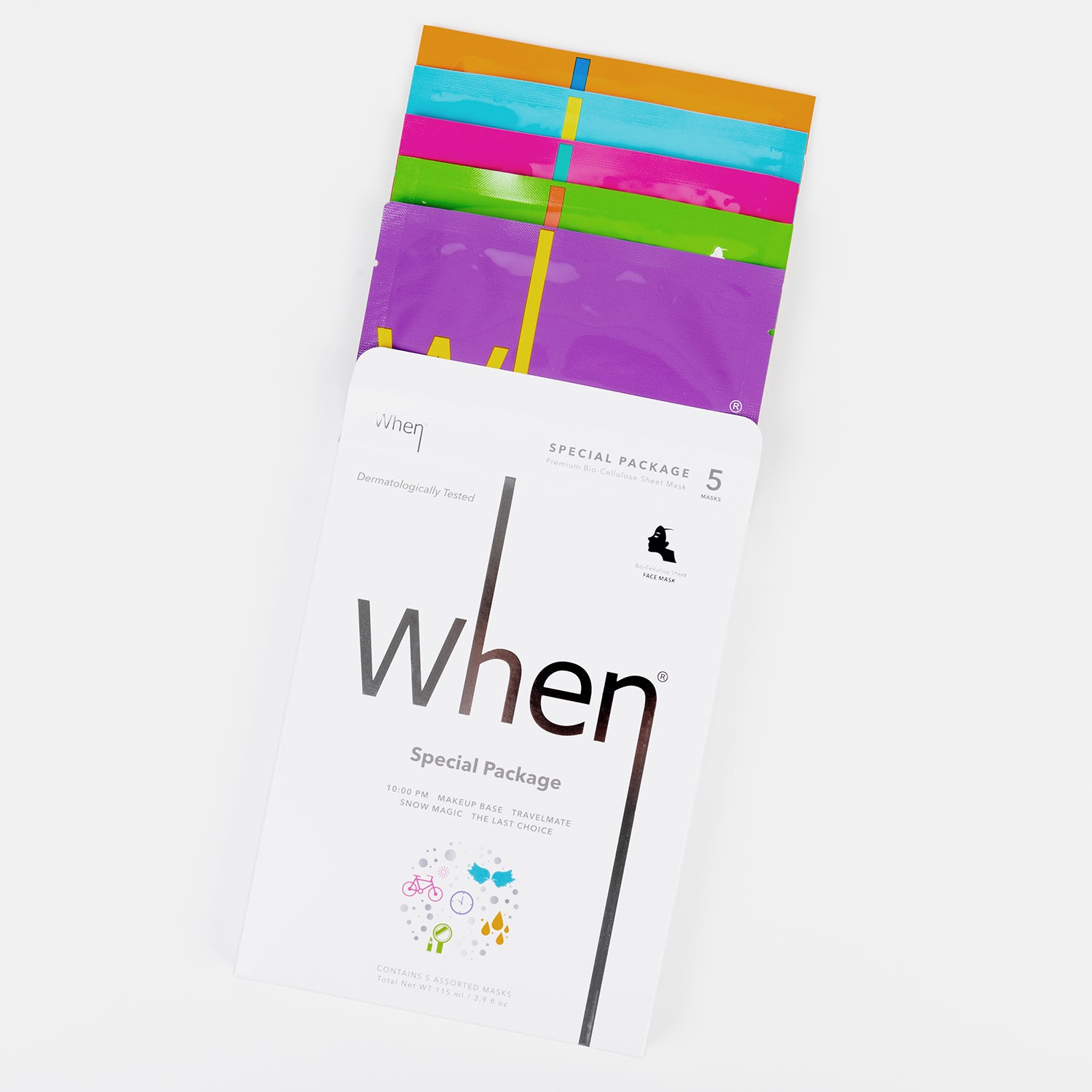 WHEN bioceliuliozinės lakštinės kaukės, 5 vnt.